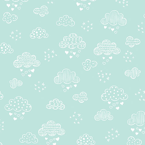 Sweet Dreams Flannel - Dreamy Clouds - Aqua