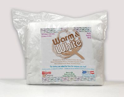 Warm & White Needled Cotton Batting - King (120" x 124")
