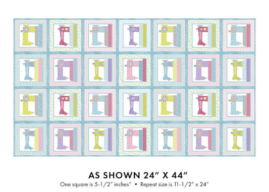 Stitch Garden - Squares - Panel (24"x44")
