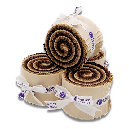 Supreme Solids - 2.5" Roll - Shades of Brown & Tan (20 cuts)