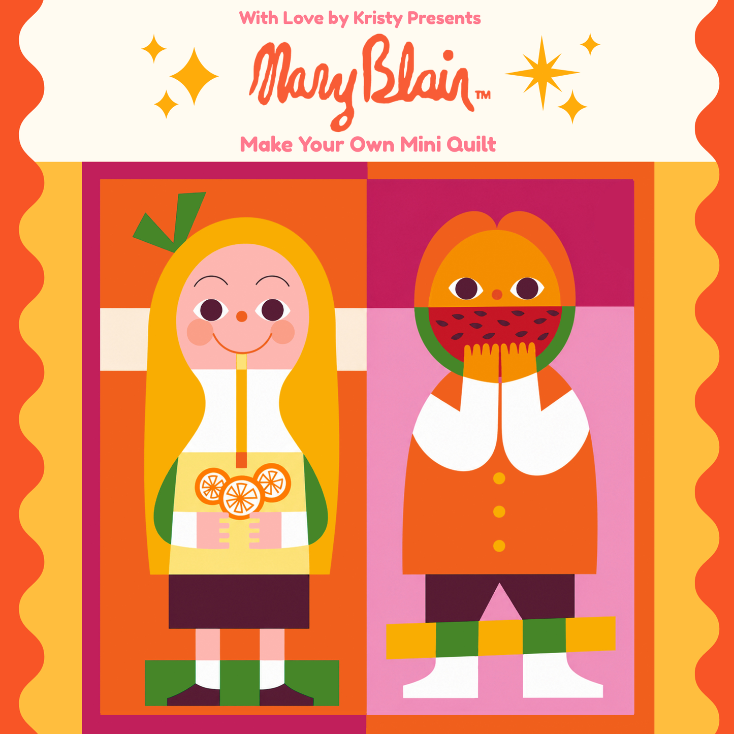 Mary Blair™ Lemonade Girl and Watermelon Boy Mini Quilt Kit