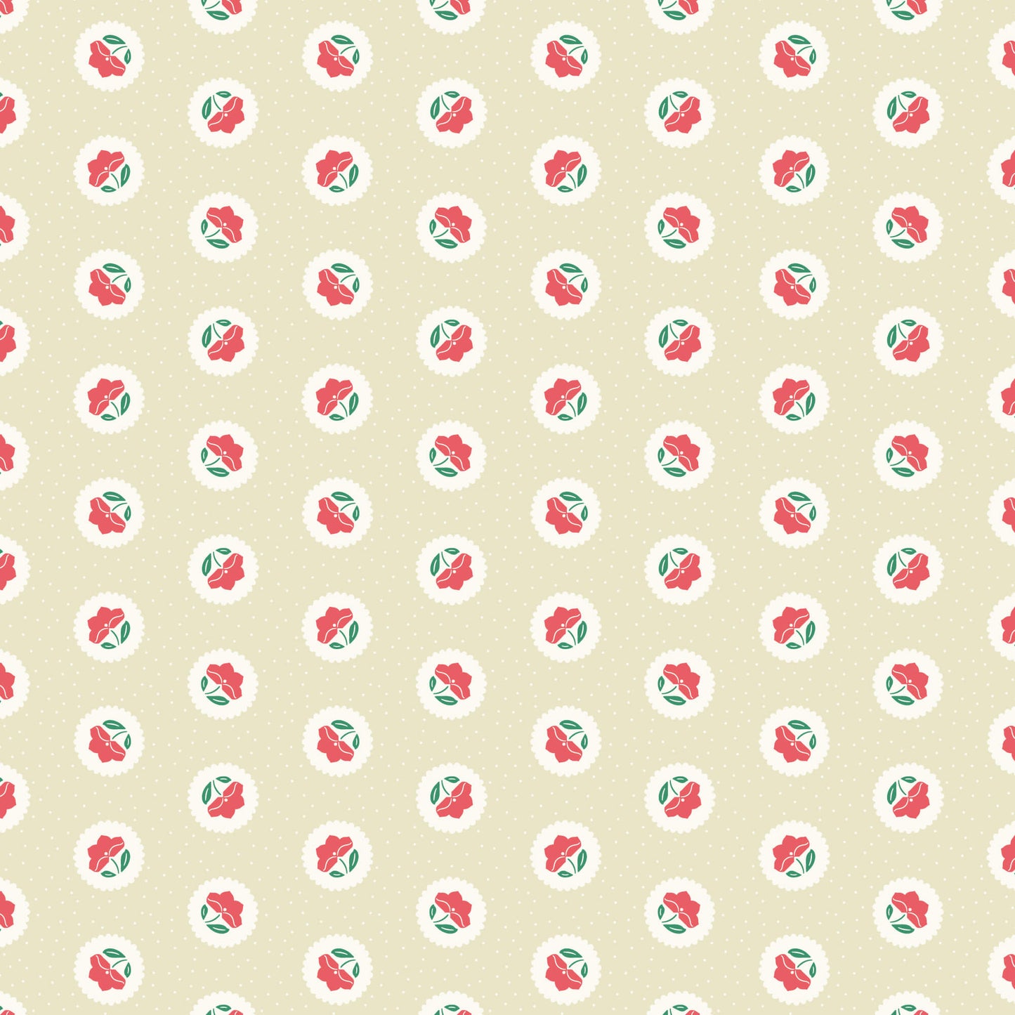Little Bo - Dot Blossoms - Watermelon (3-Yard Pack)