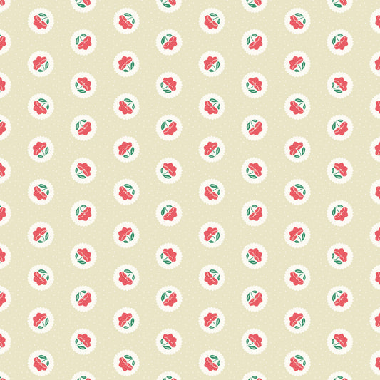 Little Bo - Dot Blossoms - Watermelon (3-Yard Pack)