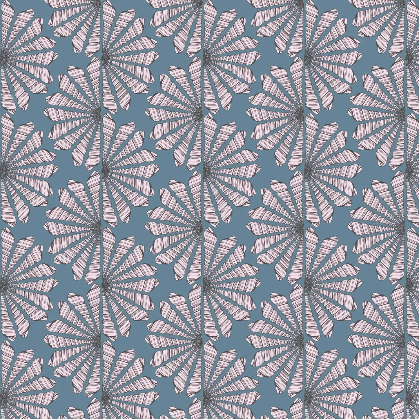 Seashell Serenade - Shell Fan - Blue (3-Yard Pack)