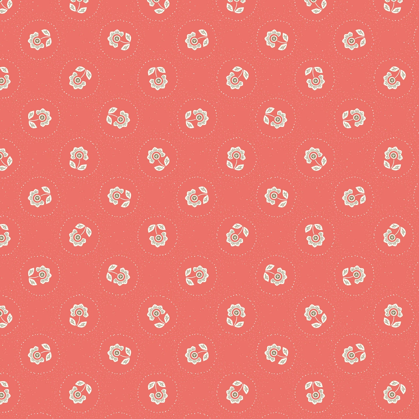 Cottage Garden - Blooming Dots - Red (3-Yard Pack)