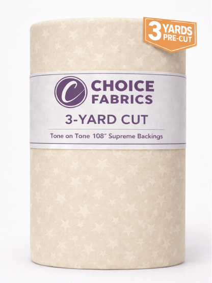 Tone on Tone 108" Supreme Backings - White on Cream Stars (3-Yard Pack)
