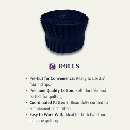 Supreme Solids - 2.5" Roll - Navy (20 cuts)
