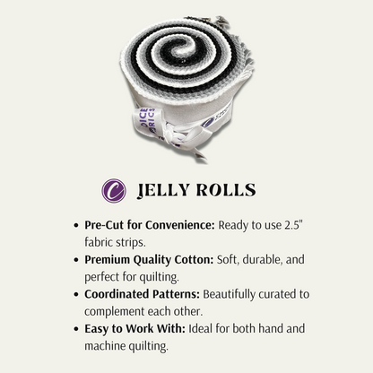 Supreme Solids - 2.5" Roll - Black/White/Grey (20 cuts)