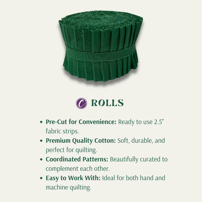 Supreme Solids - 2.5" Roll - Pine Green (20 cuts)
