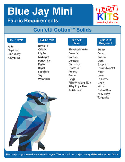 Blue Jay Mini Pattern (CONFETTI)