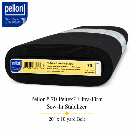 Pellon® 70 Peltex Ultra-Firm Sew-In Stabilizer 20" x 10 yard Bolt (Black)