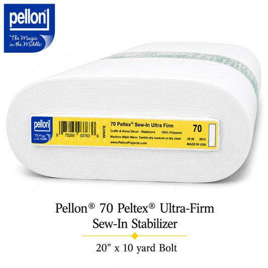 Pellon® 70 Peltex® Ultra-Firm Sew-In Stabilizer 20" x 10 yard Bolt (White)