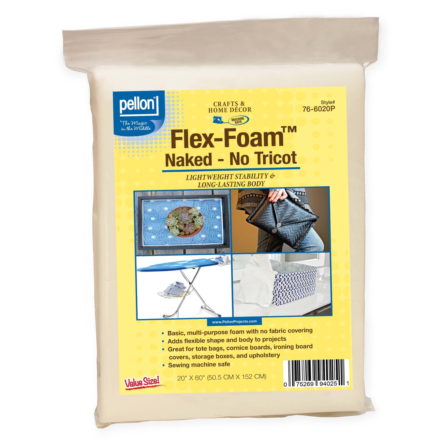 Pellon® FF76 Basic Uncovered Flex-Foam Stabilizer – 60" x 20" Package – Natural
