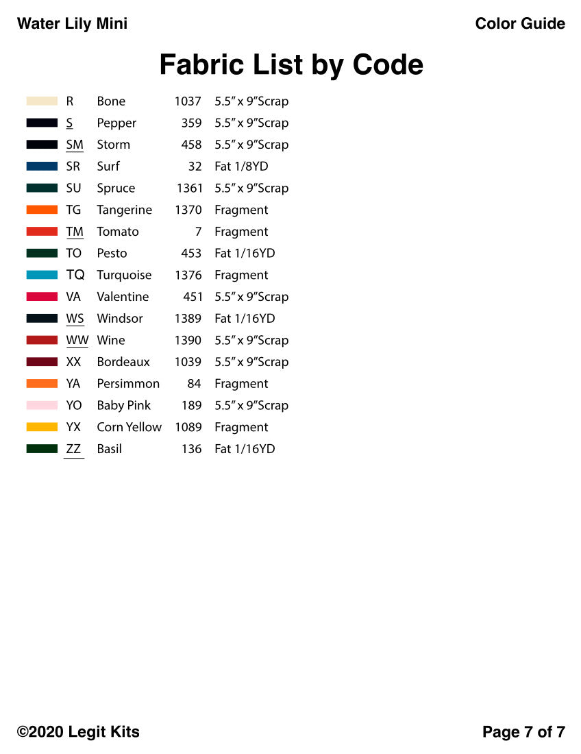 Water Lily Mini Pattern