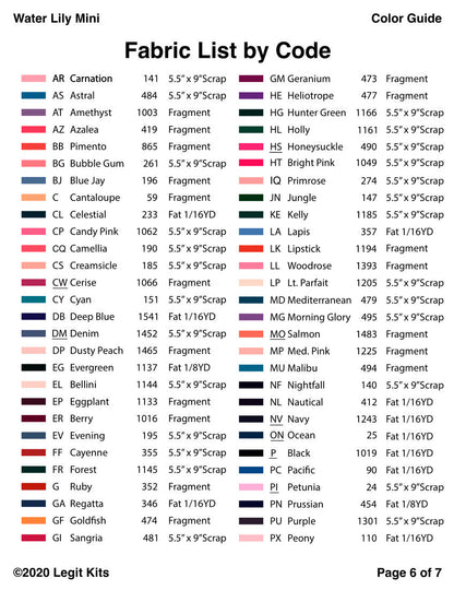 Water Lily Mini Pattern