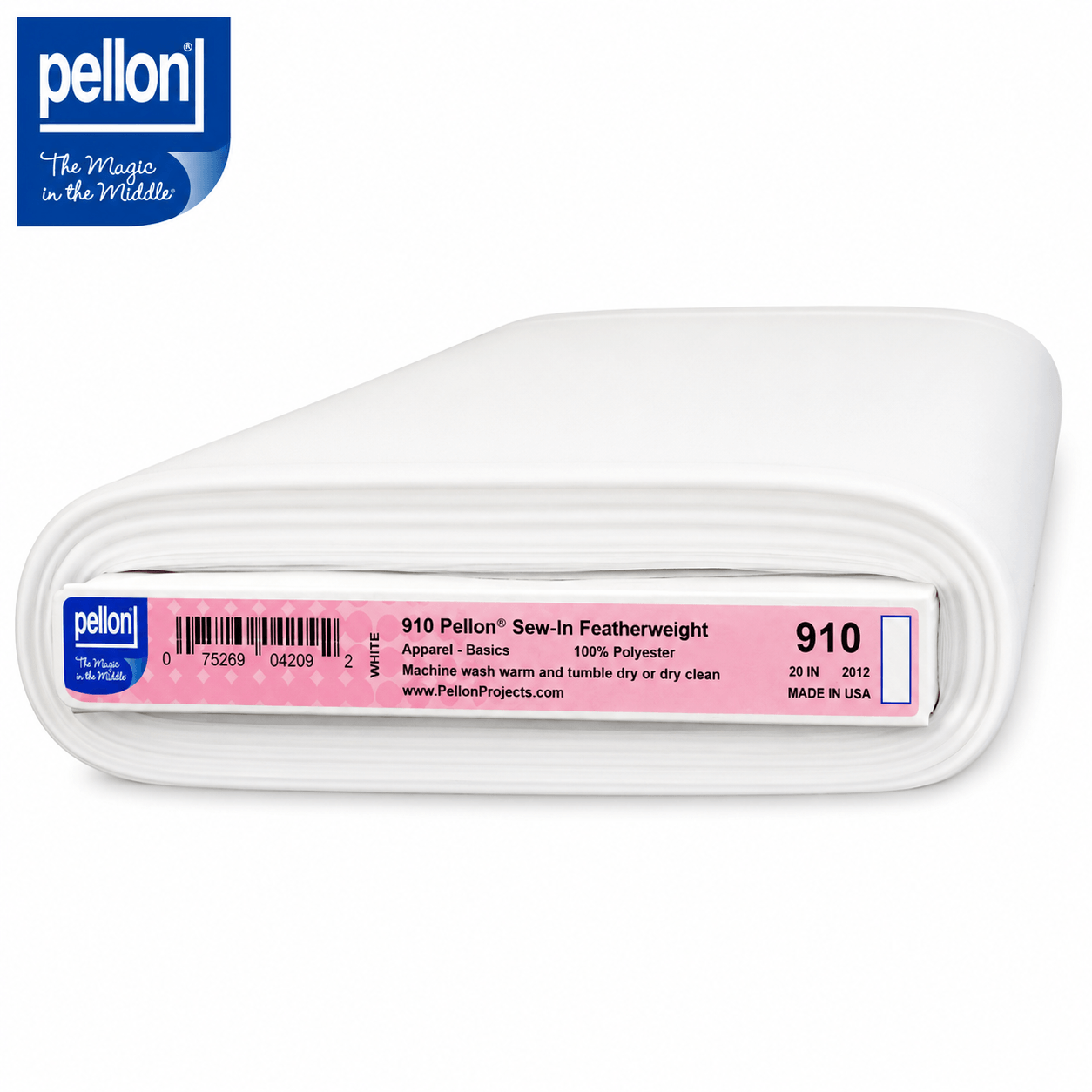 Pellon® 910 Sew-In Featherweight Interfacing 20" x 10 yard Bolt (White)