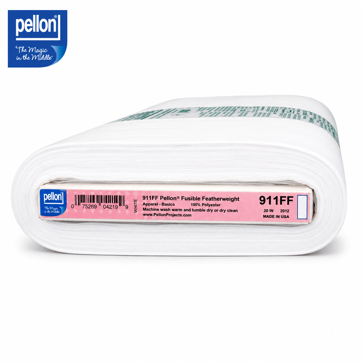 Pellon® 911FF Fusible Featherweight Interfacing – 20" x 10 yard Bolt (White)