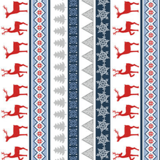 Nordic Cabin - Deer Stripe - Blue
