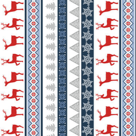 Nordic Cabin - Deer Stripe - Blue (3-Yard Pack)