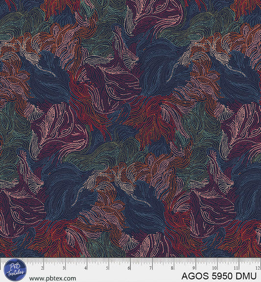 A Garden Of Stitches Dark Multi Color Florals 44"/45" Fabric Per Yard