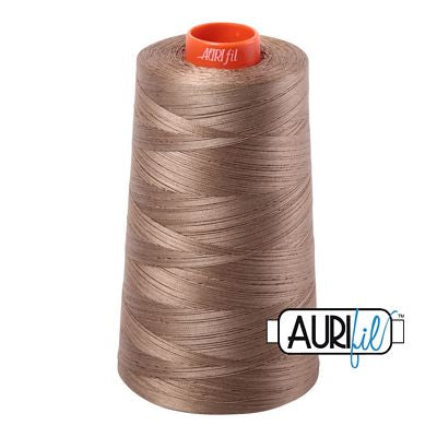 Aurifil Mako 50 wt Cotton Thread 6,452 yd Cone - Dark Natural