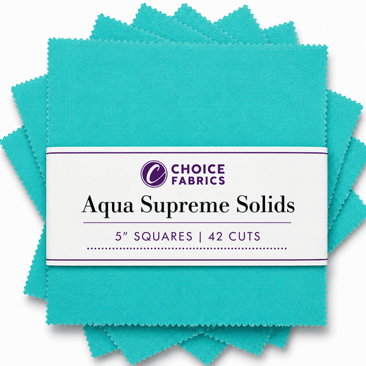 Supreme Solids - 5x5 Charm Pack - Aqua (42 Squares)