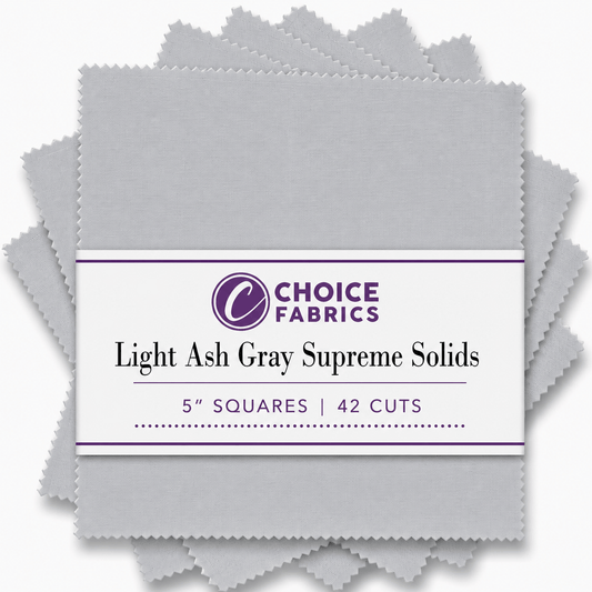 Supreme Solids - 5x5 Charm Pack - Light Ash Gray (42 Squares)