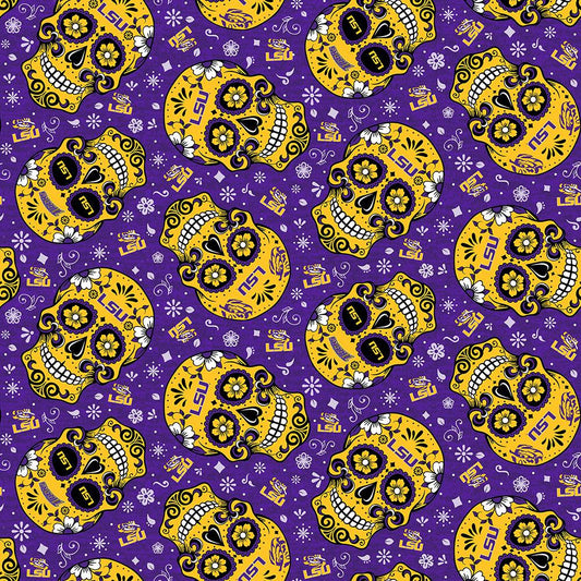 LSU Tigers - Tossed Sugar Skull (3-Yard Pack)