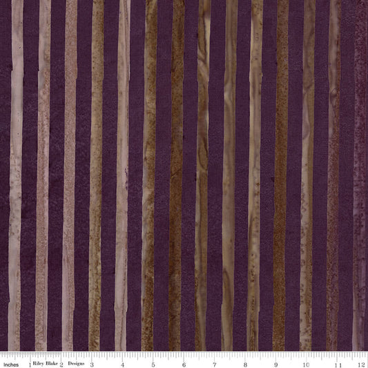 Elementals Batiks - Get in Line - Grape Coal