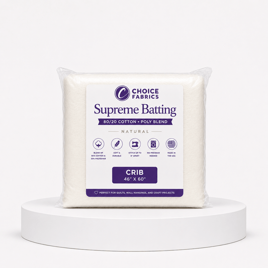 Choice Supreme Batting - 80/20 Cotton/Poly Blend - Crib (46.5" x 60")