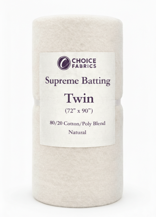 Choice Supreme Batting - 80/20 Cotton/Poly Blend - Twin (72" x 90")