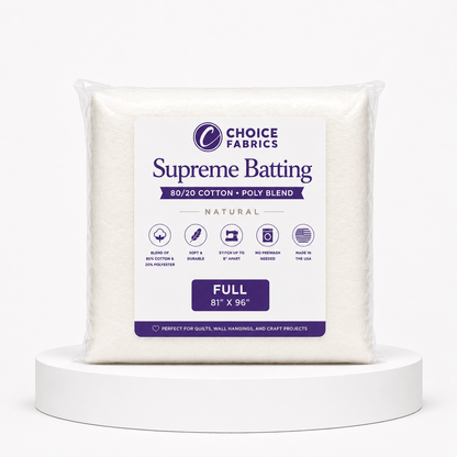 Choice Supreme Batting - 80/20 Cotton/Poly Blend - Full (81" x 96")