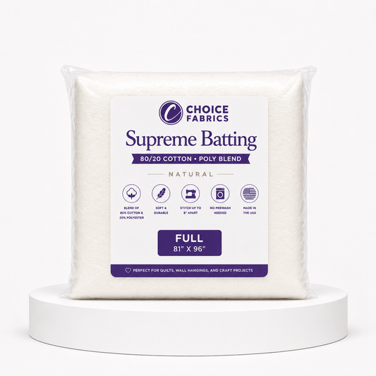 Choice Supreme Batting - 80/20 Cotton/Poly Blend - Full (81" x 96")