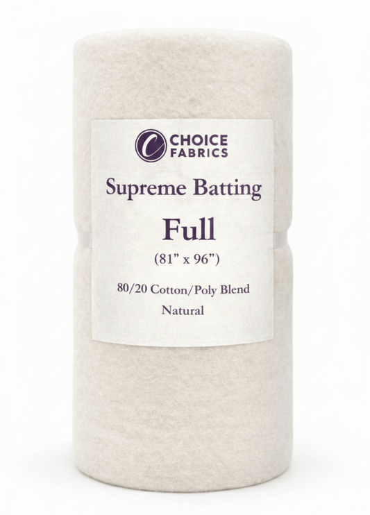 Choice Supreme Batting - 80/20 Cotton/Poly Blend - Full (81" x 96")