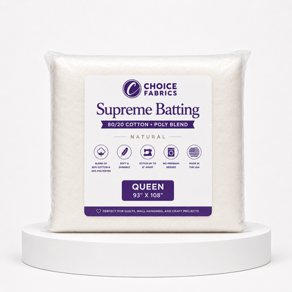 Choice Supreme Batting - 80/20 Cotton/Poly Blend - Queen (93" x 108")
