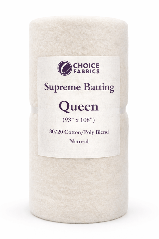 Choice Supreme Batting - 80/20 Cotton/Poly Blend - Queen (93" x 108")