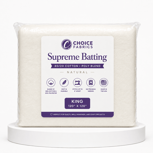 Choice Supreme Batting - 80/20 Cotton/Poly Blend - King (120" x 120")