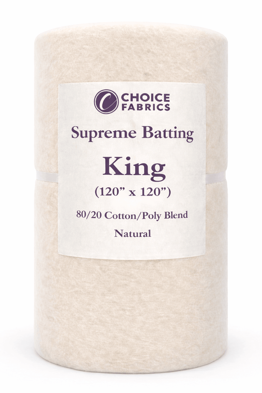 Choice Supreme Batting - 80/20 Cotton/Poly Blend - King (120" x 120")