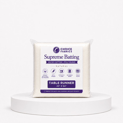 Choice Supreme Batting - 80/20 Cotton/Poly Blend - Table Runner (20" x 94")