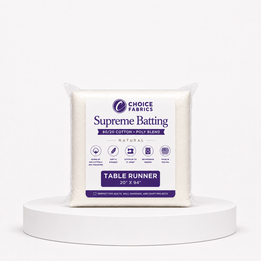 Choice Supreme Batting - 80/20 Cotton/Poly Blend - Table Runner (20" x 94")