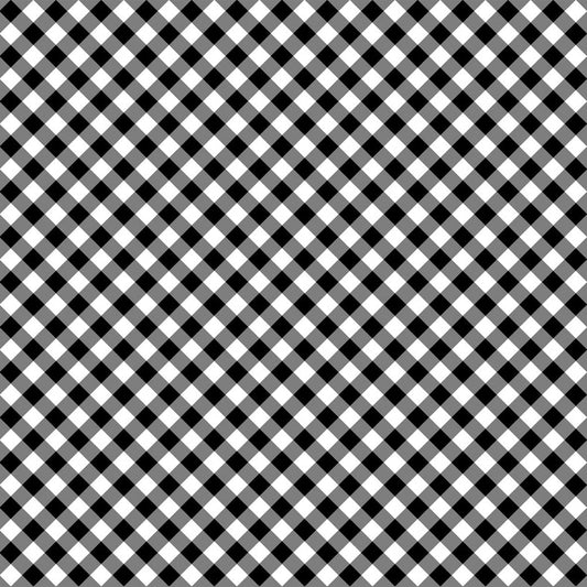 Barely Basics Gingham Quilting Cuddle Black Fabric Per Yard