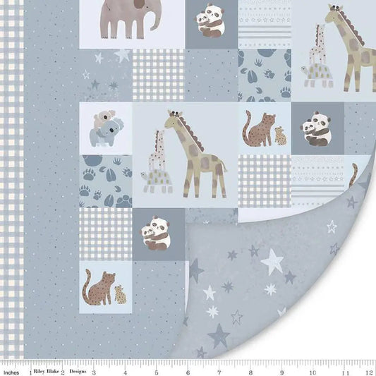 Blue Double Lush Velvet 58/60" Blue Safari Stargazing