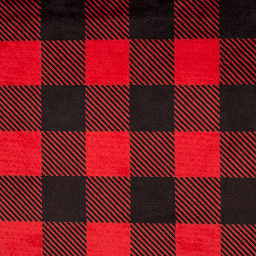 Buffalo Check Cuddle Scarlet/Black 58/60" Fabric Per Yard