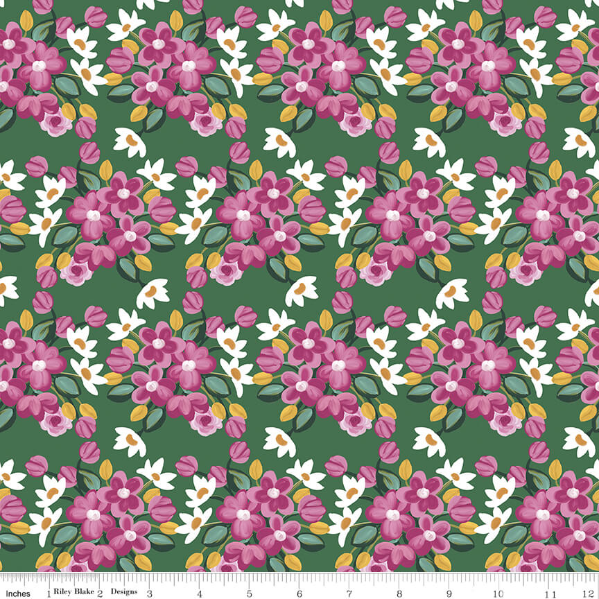 Morning Meadow - Flower Bunches - Green