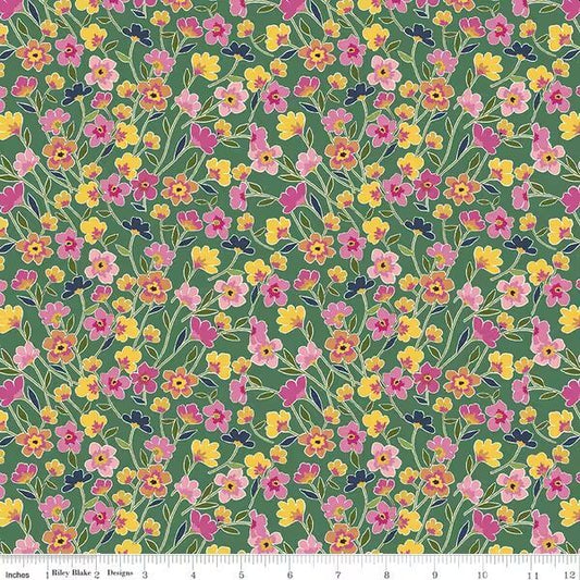 Morning Meadow - Flower Field - Green