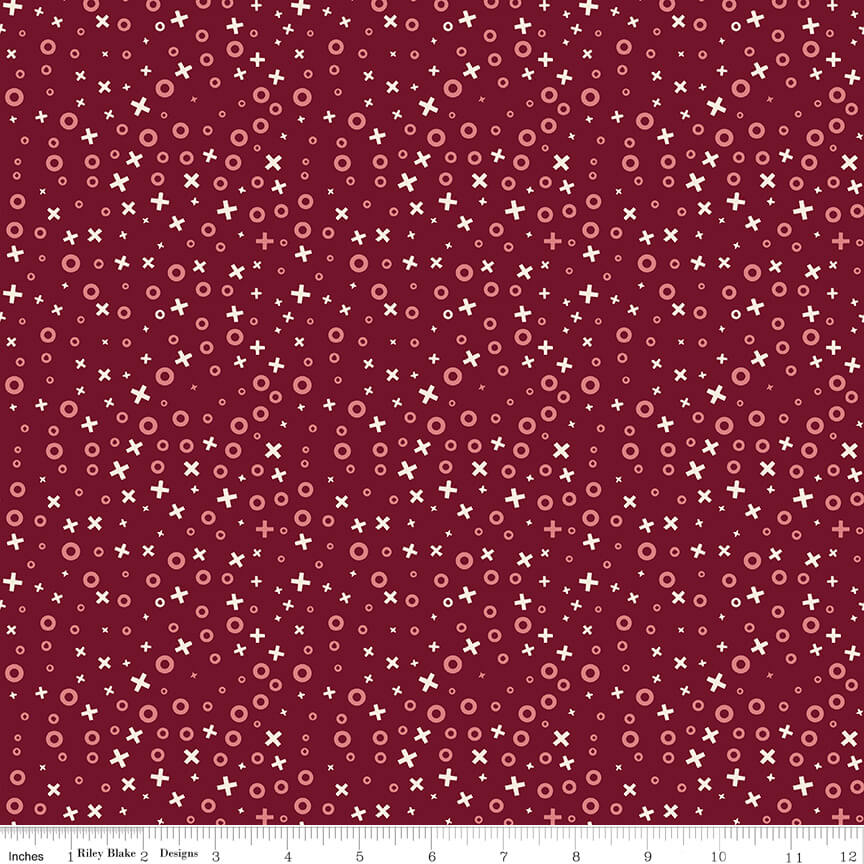 Love You Always - XOs - Burgundy (3-Yard Pack)