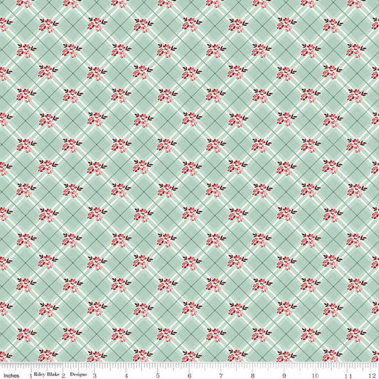 Love You Always - Floral Plaid - Mist