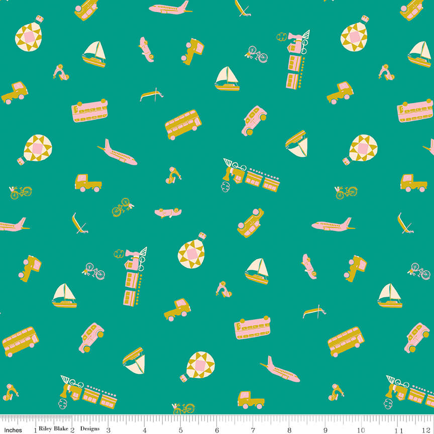 The Genesis of a Journey - Modes of Travel - Teal (3-Yard Pack)
