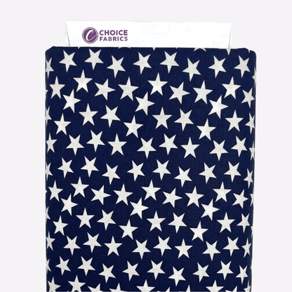 Patriotic Stars 108" Supreme Backings - Large White Stars on Navy (3-Yard Pack)