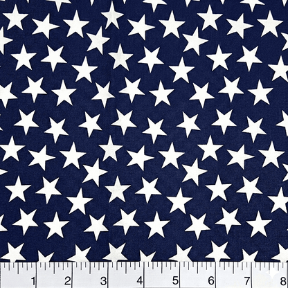 Patriotic Stars 108" Supreme Backings - Large White Stars on Navy (3-Yard Pack)